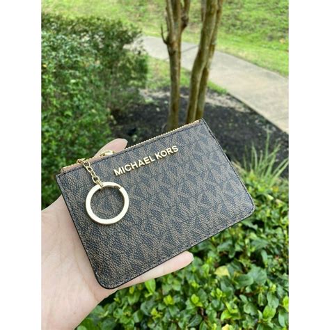 michael kors whiney chain wallet|Michael Kors coin purse keychain.